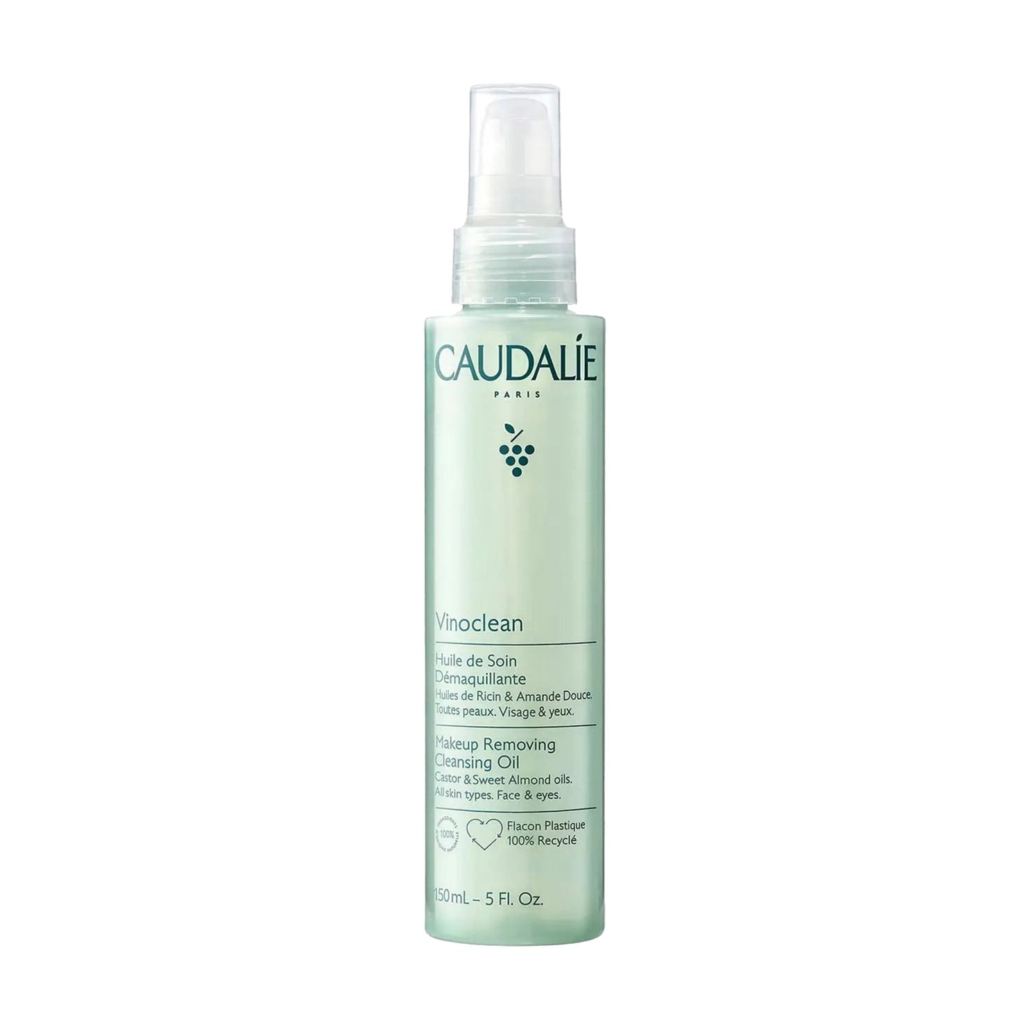 Олія для зняття макіяжу з обличчя та очей Caudalie Vinoclean Makeup Removing Cleansing Oil, 150 мл